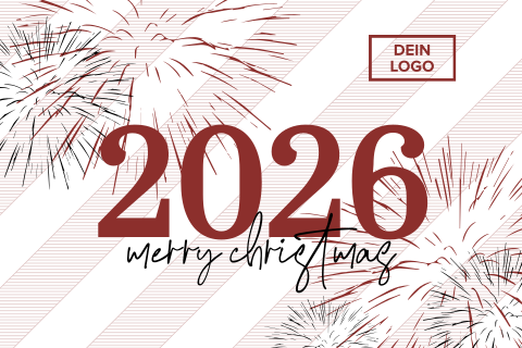 Geschäftliche Neujahrskarte 2024 mit Logo